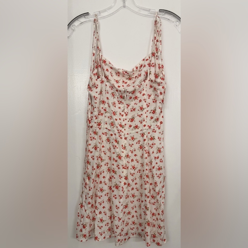 Reformation Bisque Red & White Floral Dress Size 4 - Picture 2 of 8